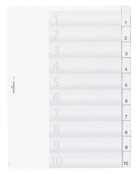 Durable 6821-19 - Numerischer Registerindex - Transparent - Porträt - A4 - 225 mm - 297 mm