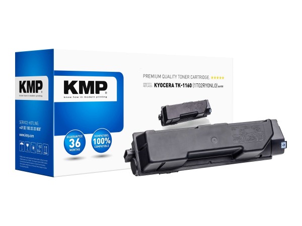 KMP K-T77 - 290 g - Schwarz - Tonerpatrone (Alternative zu: Kyocera TK-1160, Kyocera 1T02RY0NL0)