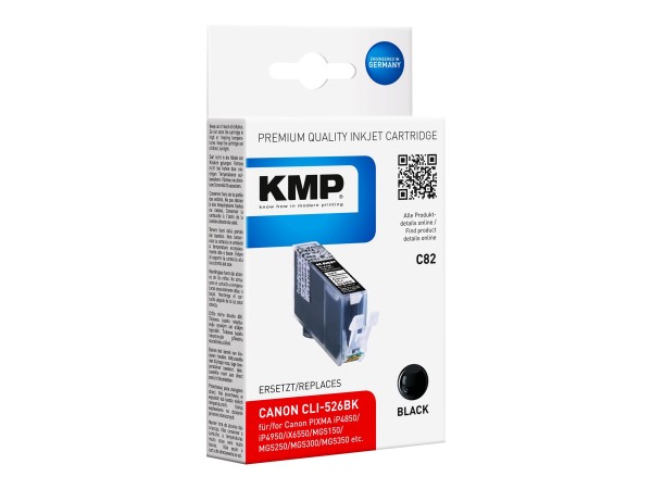 KMP C82 - 9 ml - Schwarz - Tintenpatrone (Alternative zu: Canon CLI-526BK, Canon 4540B001)