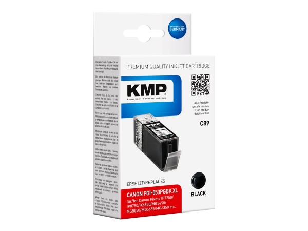 KMP C89 - 28 ml - Schwarz - Tintenpatrone (Alternative zu: Canon PGI-550PGBK XL, Canon 6431B001)