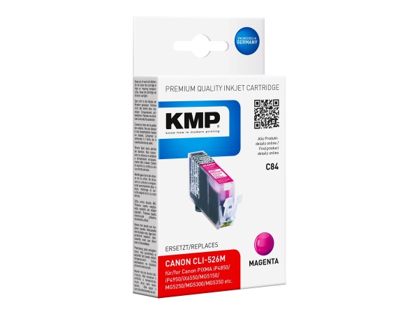 KMP C84 - 9 ml - Magenta - Tintenpatrone (Alternative zu: Canon CLI-526M, Canon 4542B001)