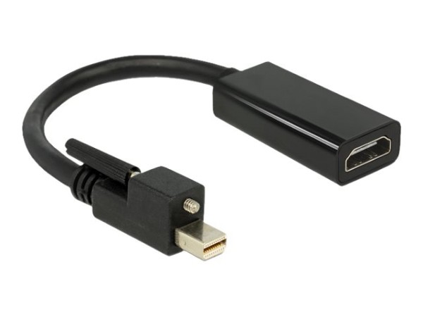 Delock Adapter mini Displayport 1.2 male with screw > HDMI female 4K Active black