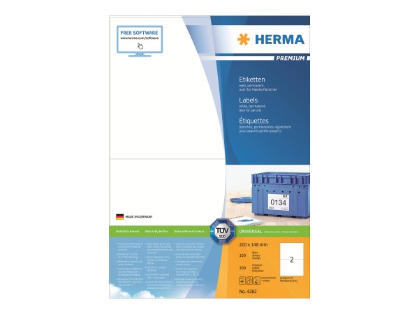 HERMA Premium - Papier - matt - permanent selbstklebend - weiß - A5 (148 x 210 mm)