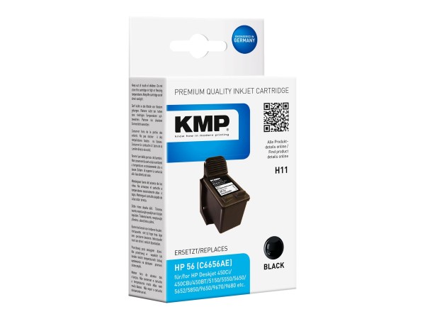 KMP H11 - 19 ml - Schwarz - Tintenpatrone (Alternative zu: HP 56, HP C6656AE)