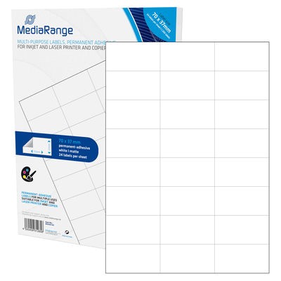 MEDIARANGE MRINK149 - Weiß - Dauerhaft - 70 x 37 - A4 - Matte - Laser/Inkjet