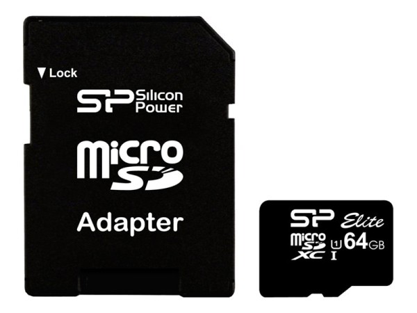 Silicon Power Elite - Flash-Speicherkarte (microSDXC-an-SD-Adapter inbegriffen)