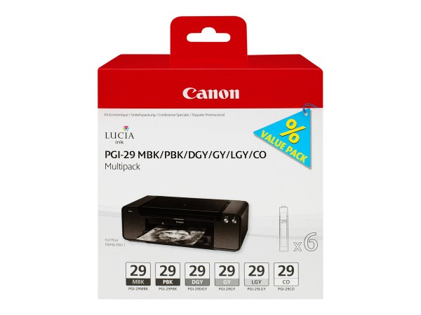 Canon PGI-29 MBK/PBK/DGY/GY/LGY/CO Multipack