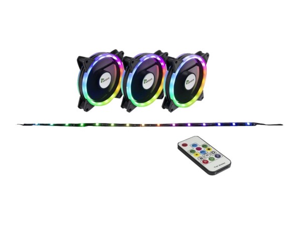 Inter-Tech Argus RS-04 RGB - Gehäuselüfter - 120 mm (Packung mit 3)