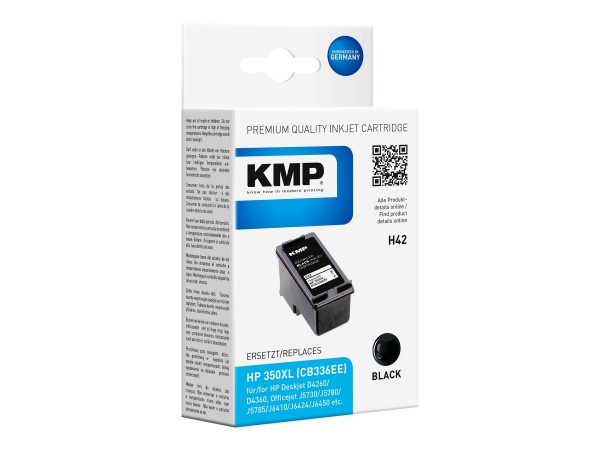 KMP H42 - 25 ml - Schwarz - Tintenpatrone (Alternative zu: HP 350XL, HP CB336EE)