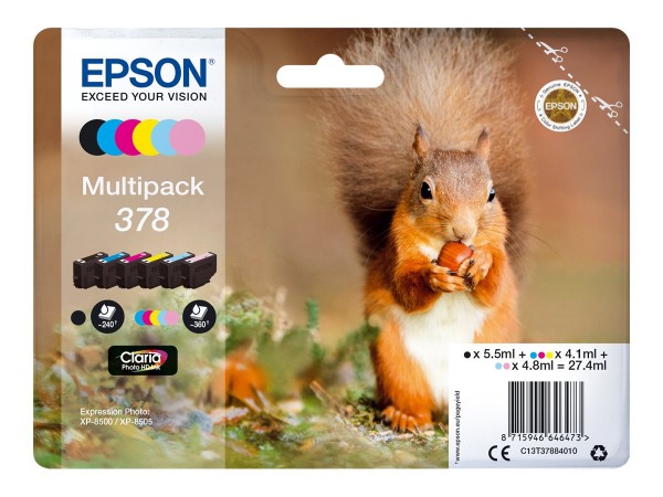 Epson Multipack 378 - 6er-Pack - Schwarz, Gelb, Cyan, Magenta, hellmagentafarben, hell Cyan