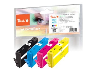 Peach Combi-Pack H934/H935 - 4er-Pack - S - Schwarz, Gelb, Cyan, Magenta - wiederaufbereitet - Tinte