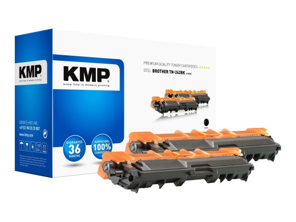 KMP Doublepack B-T57D - 2er-Pack - Schwarz - Tonerpatrone (Alternative zu: Brother TN242BK)