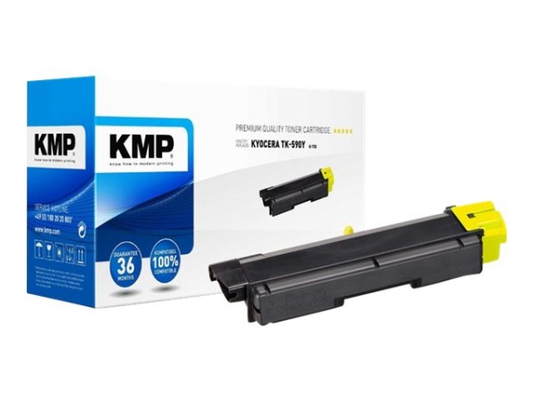 KMP K-T55 - Gelb - Tonerpatrone (Alternative zu: Kyocera TK-590Y)