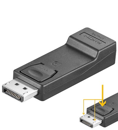 Goobay HDMI DisplayPort Adapter - HDMI 19p F - DisplayPort 20p M - Männlich/Weiblich - Schwarz