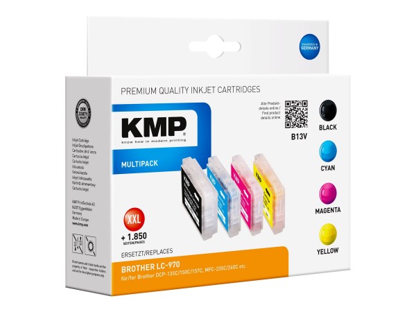 KMP MULTIPACK B13V - 4er-Pack - Größe XXL - Schwarz, Gelb, Cyan, Magenta - Tintenpatrone (Alternativ