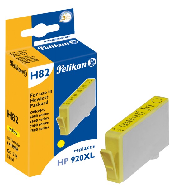 Pelikan H82 - 13 ml - Gelb - Tintenpatrone (Alternative zu: HP 920XL)