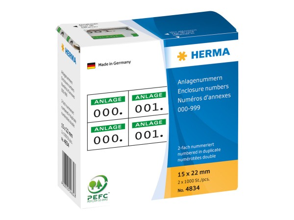 HERMA Weiß, grün - 15 x 22 mm 2000 Etikett(en) (1000 Bogen x 2)