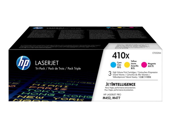 HP 410X - 3er-Pack - Hohe Ergiebigkeit - Gelb, Cyan, Magenta - Original - LaserJet - Tonerpatrone (C