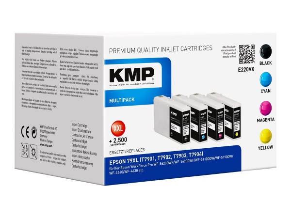 KMP MULTIPACK E220VX - 4er-Pack - Hohe Ergiebigkeit - Schwarz, Gelb, Cyan, Magenta - Tintenpatrone (