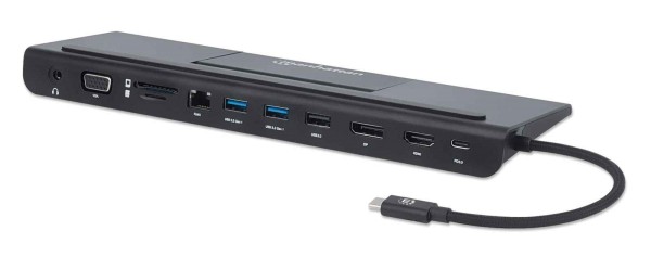 Manhattan 153478 - USB Typ-C - 3,5 mm - DisplayPort - HDMI - RJ-45 - USB 2.0 - USB 3.0 - VGA - Schwa