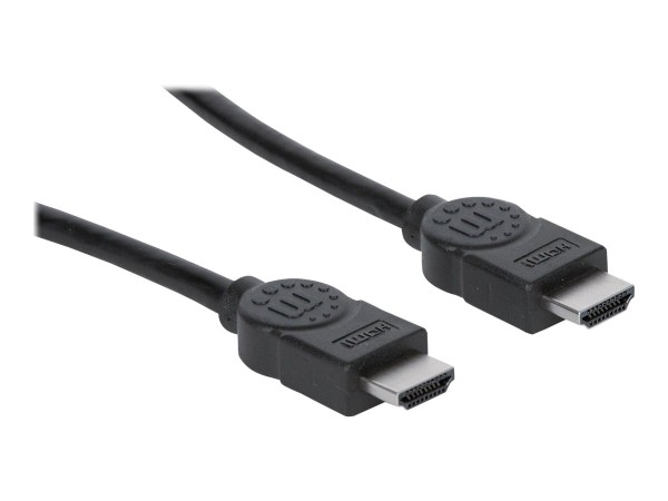 Manhattan High Speed HDMI Kabel, 3D, 4K@30Hz, HDMI Stecker auf Stecker, Geschirmt, Schwarz, 3 m - Hi