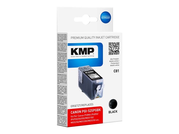 KMP C81 - 19 ml - Schwarz - Tintenpatrone (Alternative zu: Canon PGI-525PGBK, Canon 4529B001)