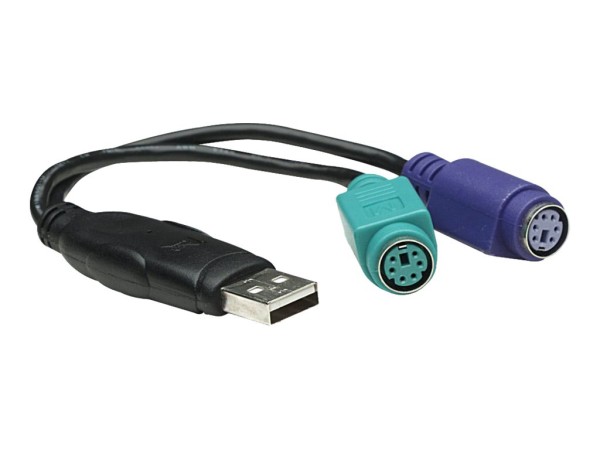 Manhattan Dual PS/2 auf USB Konverter, Zum Anschluss von zwei PS/2 Geräten an einem USB-Port - Tasta