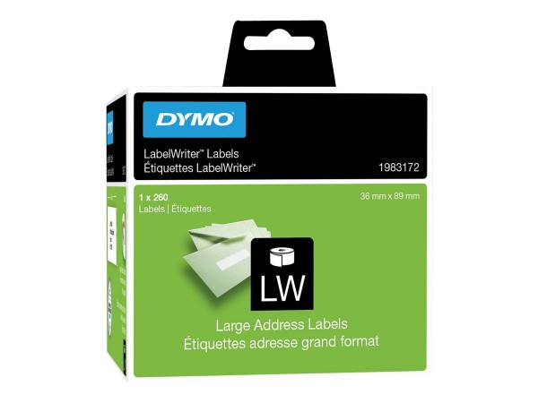 Dymo LabelWriter Large - Selbstklebend - weiß - 89 x 36 mm 260 Etikett(en) (1 Rolle(n)