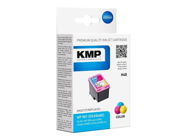 KMP H48 - 9 ml - Farbe (Cyan, Magenta, Gelb) - Tintenpatrone (Alternative zu: HP 901, HP CC656AE)